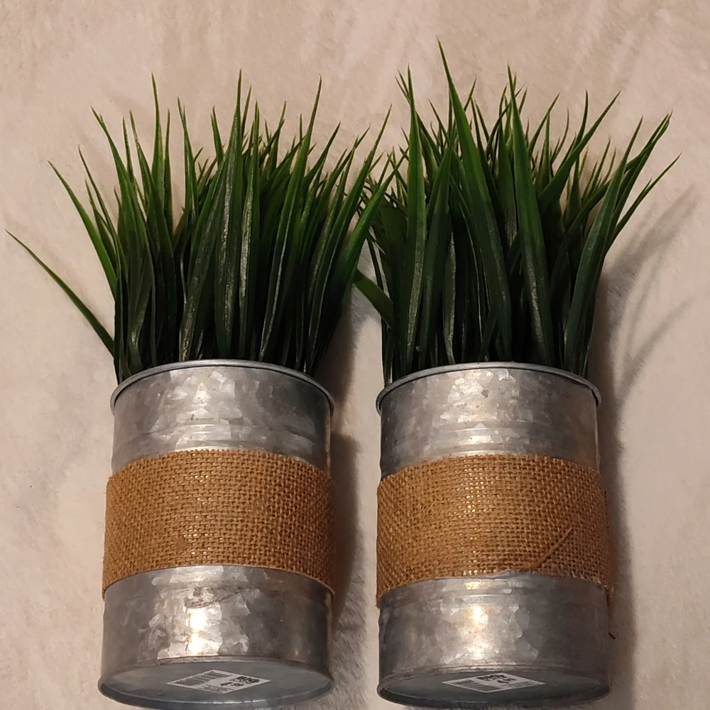 NEW! 2- Artificial Potted Grass Plants